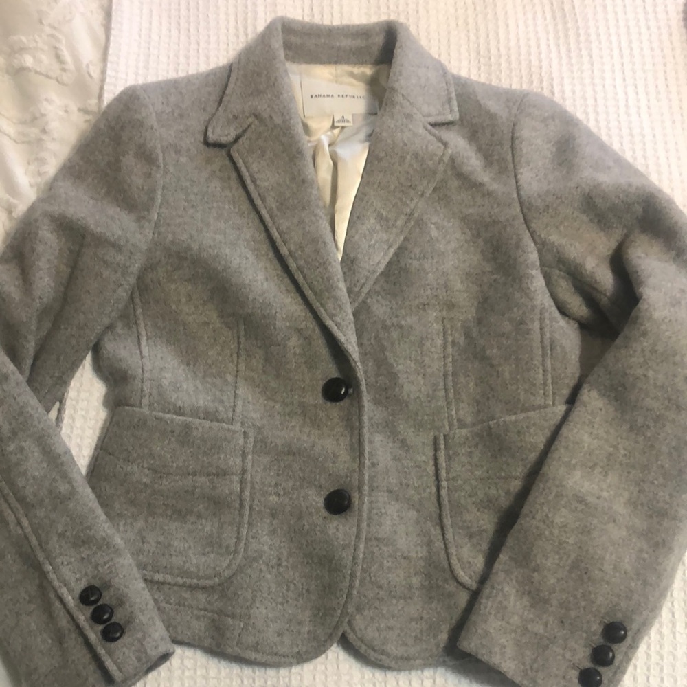 Banana Republic Women's Gray Wool Blazer